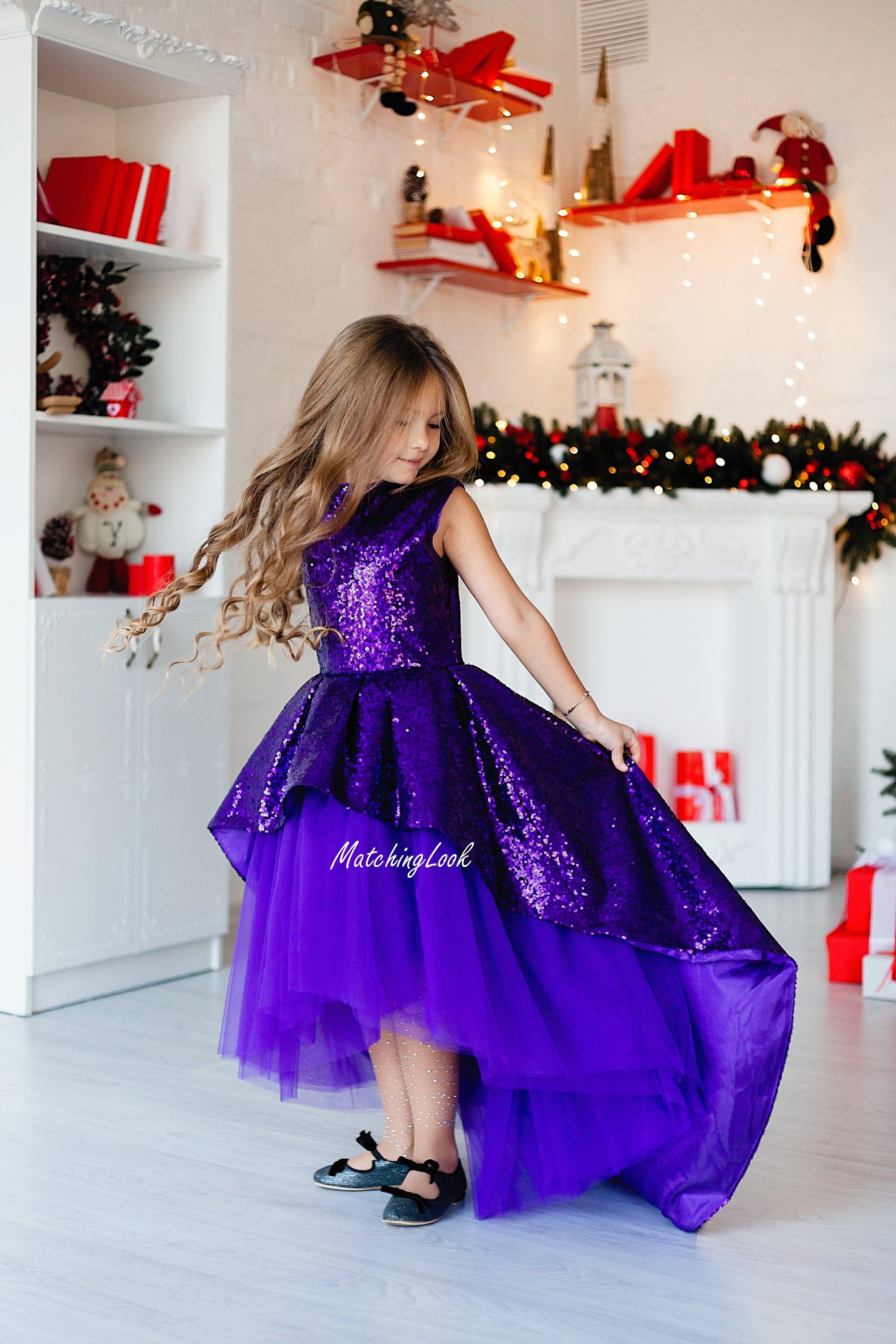 Purple Sequin Holiday Christmas Dress ...
